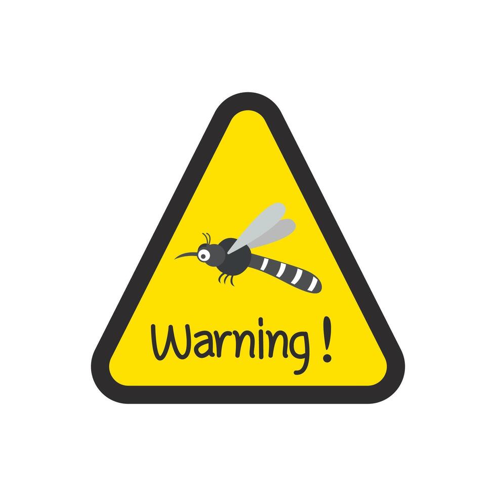 warning mosquito carrier of dengue fever concept. vector