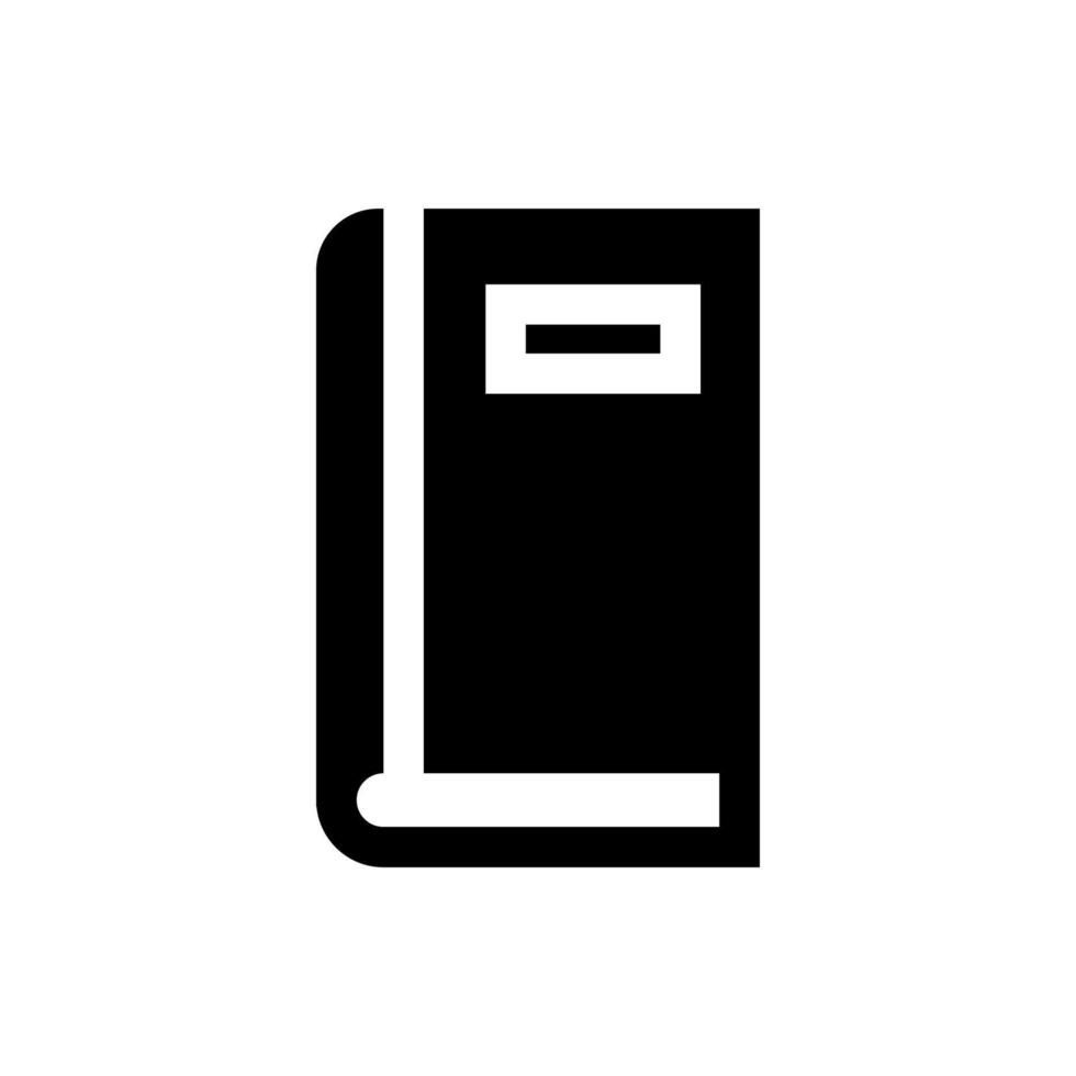 a black and white icon of a book on a white background glyph vector
