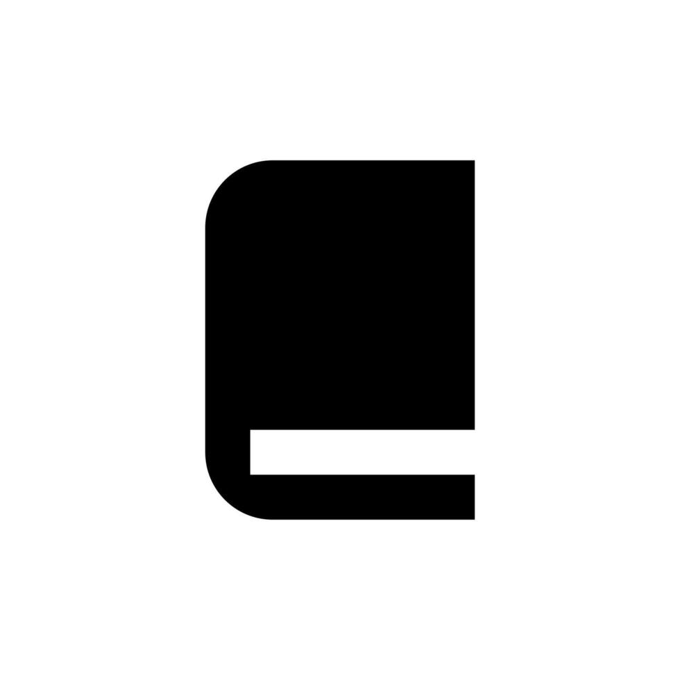 a black and white logo of a book vector