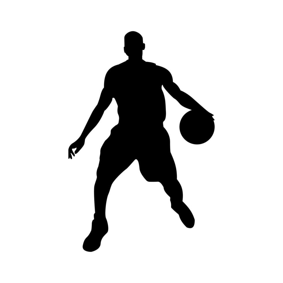 Abstract basketball player man in action isolated white background. illustration silhouette vector