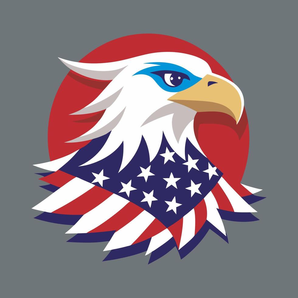Stars and Stripes eagle for independence day background design vector