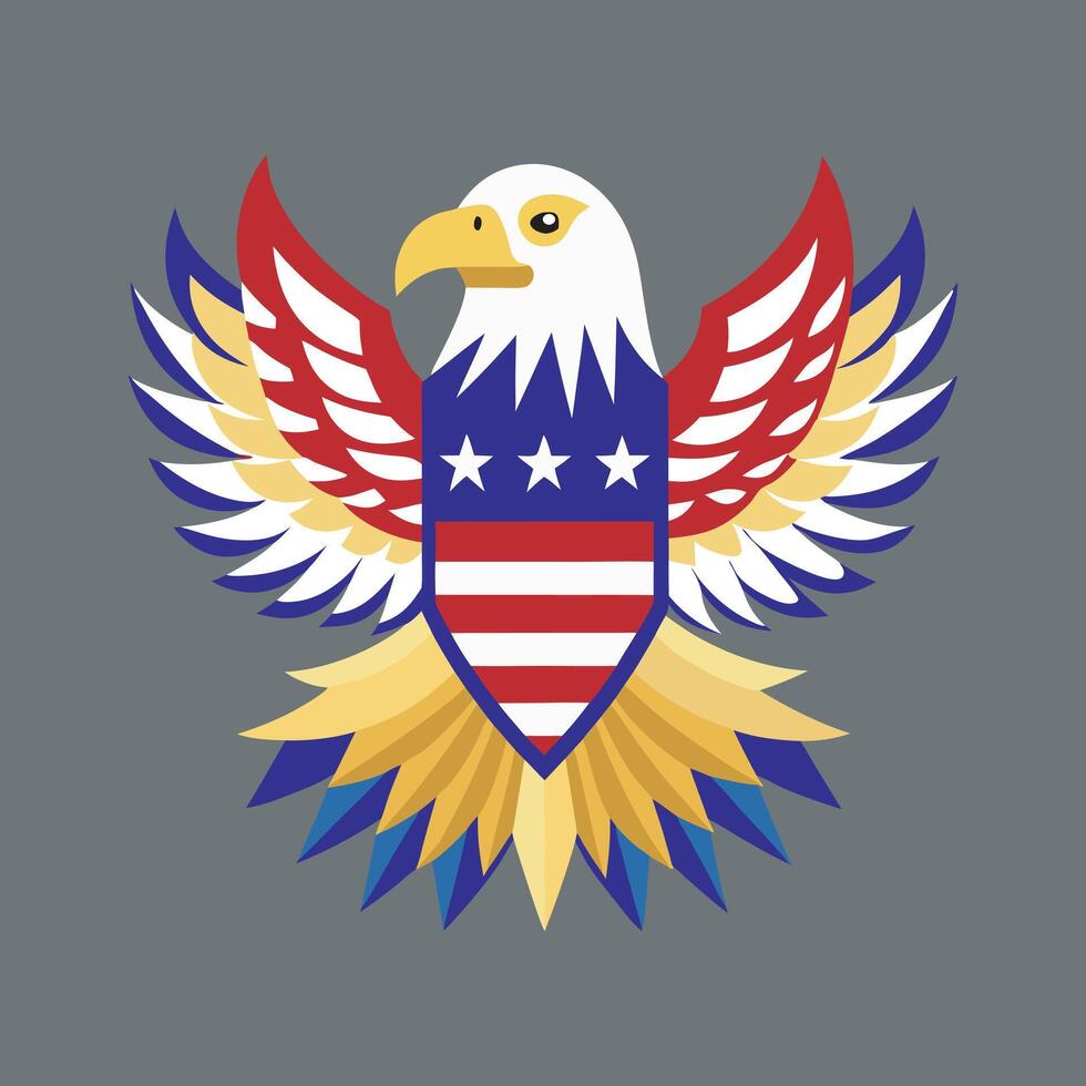 The flag winged eagle of liberty vector