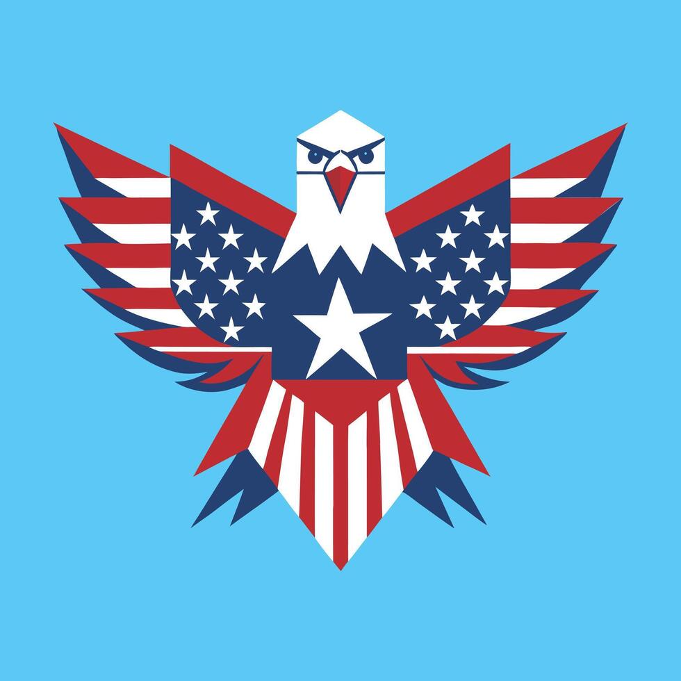 Flying freedom- flag inspired eagle design vector