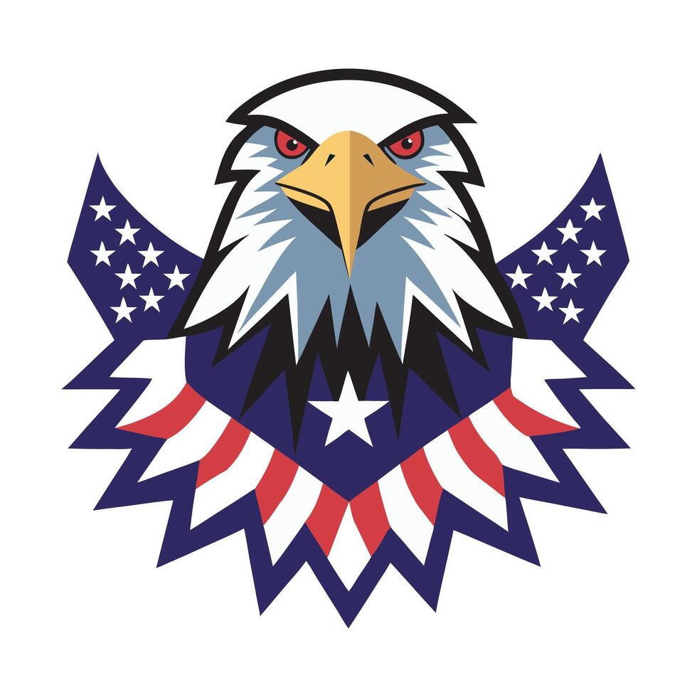 Symbol of strength- eagle with flag patterns vector