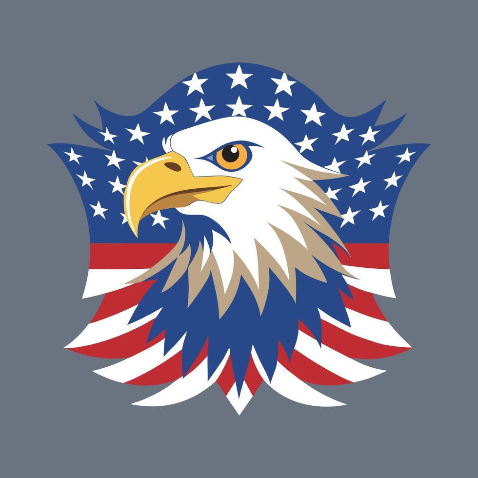Eagle of freedom in stars and stripes vector