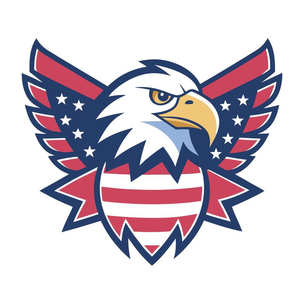 Soaring stars- Flag themed eagle for independence day vector