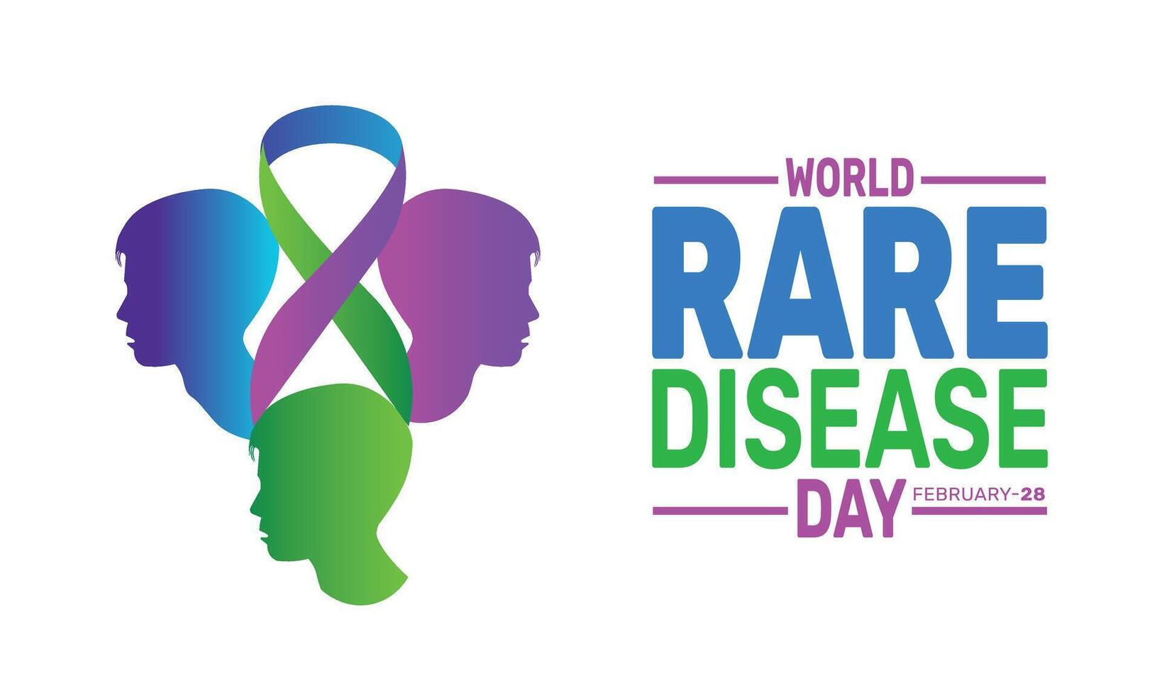 Rare Disease Day aims to educate the public and policymakers about rare diseases, drawing attention to the struggles of individuals with these conditions and advocating for improved healthcare access vector