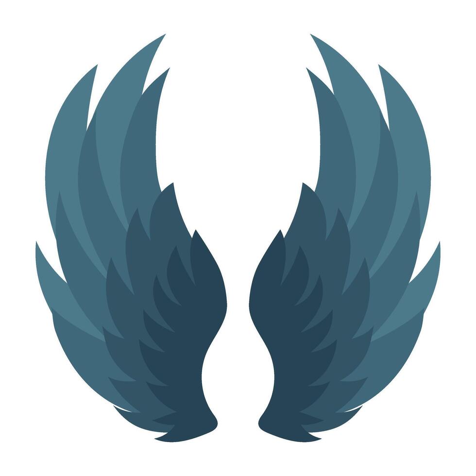 Beautiful blue wings with a gradient. Isolated illustration for your design vector