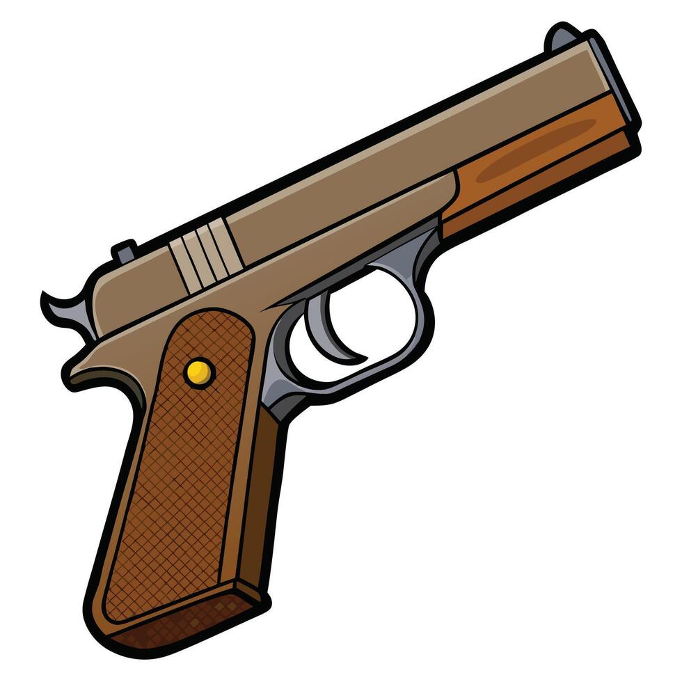 Browning Hi-Power Drawing for Stock vector