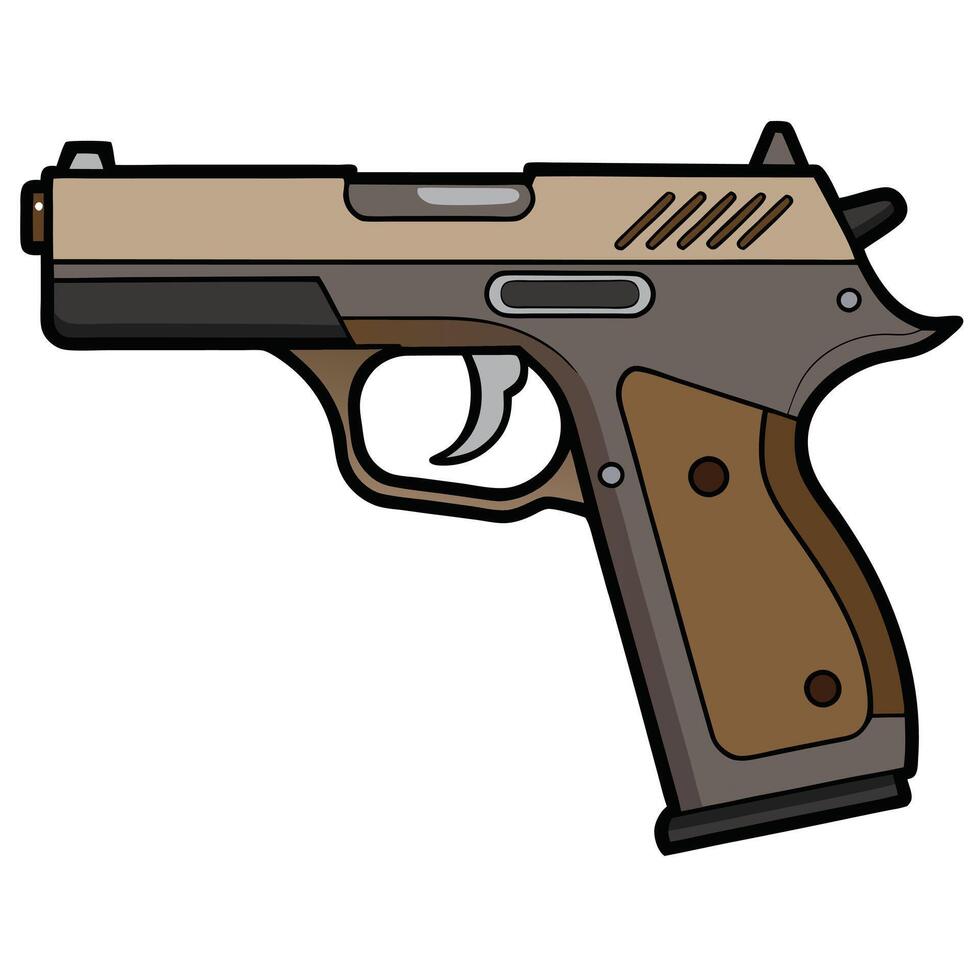 CZ-75 Firearm Illustration for Designers vector