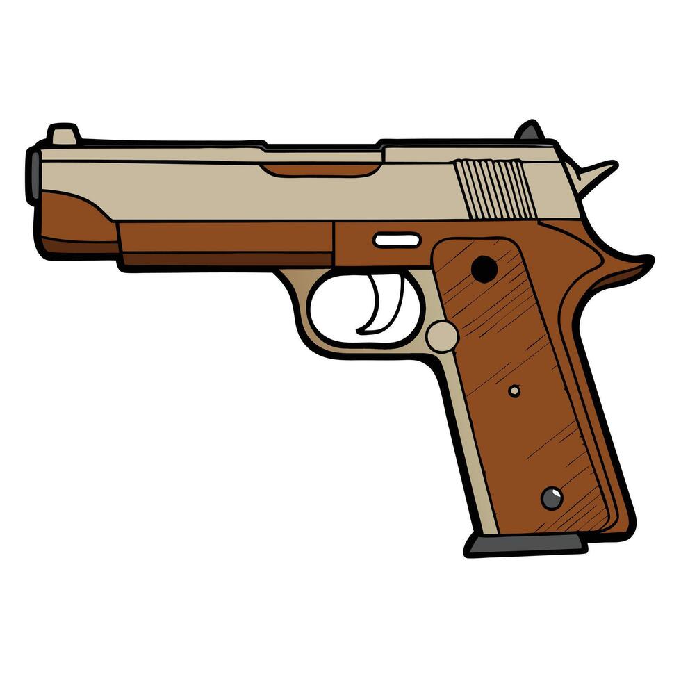 Colt 1911 Firearm Icon Illustration vector