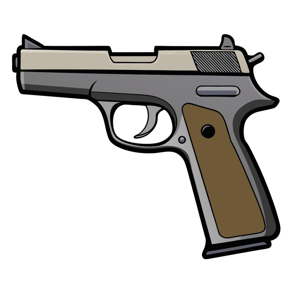 CZ-75 Handgun Drawing vector