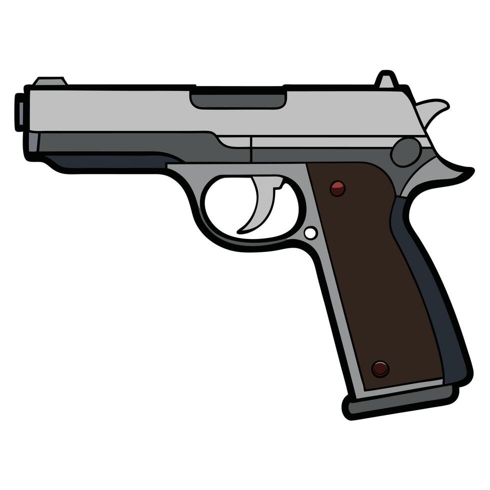 CZ-75 Handgun Art Icon vector