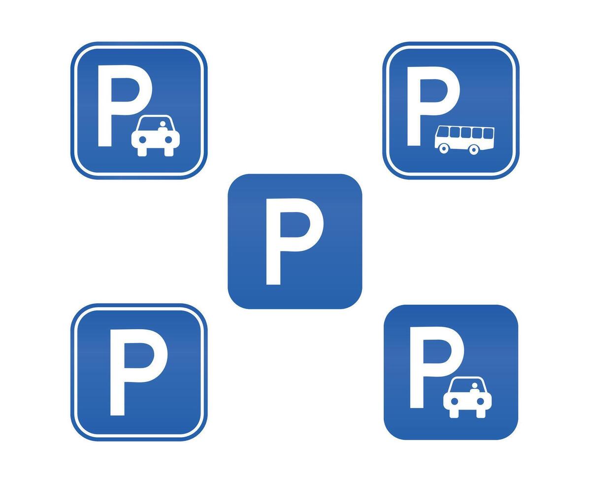 Parking Signs for Cars and Buses. vector