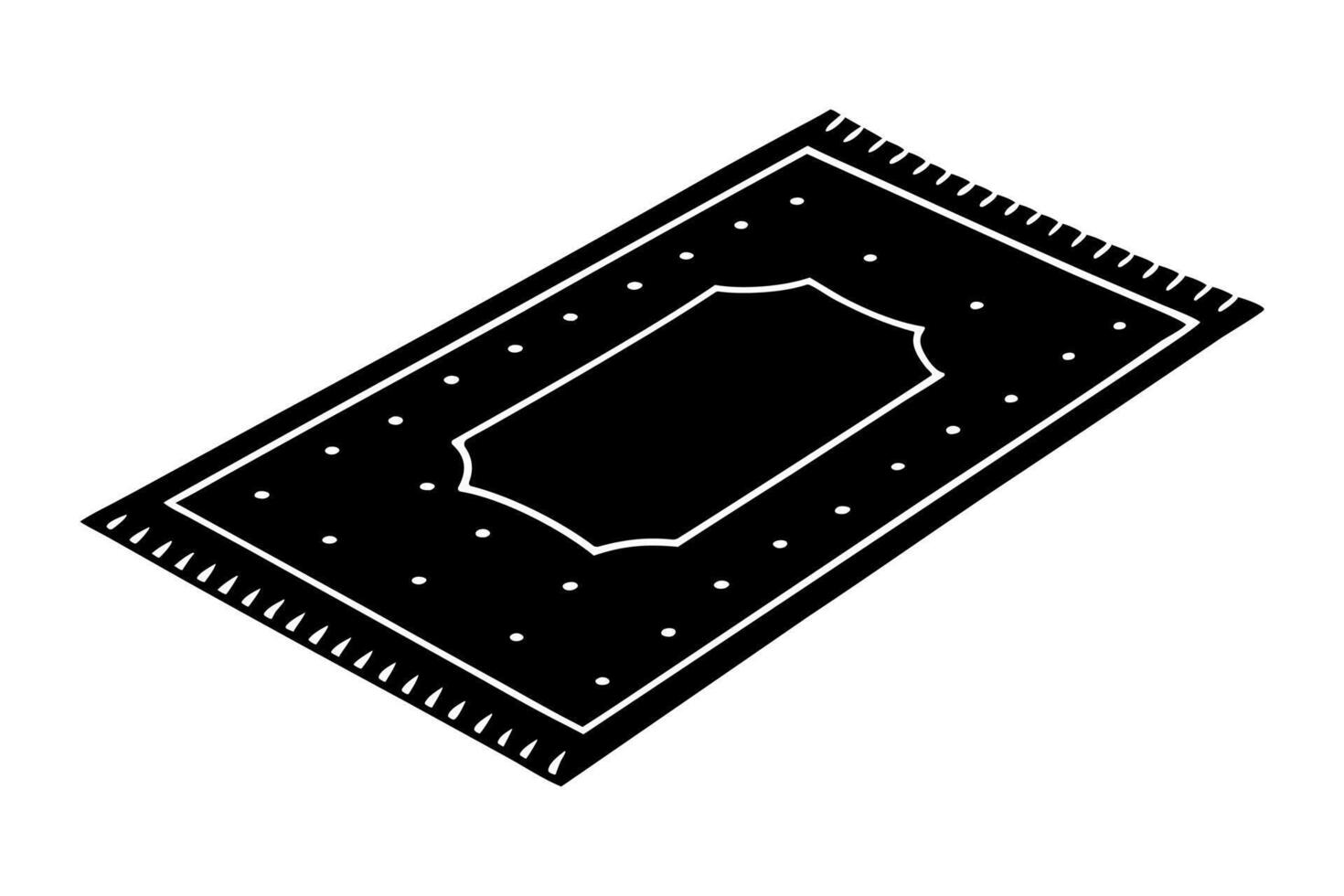 Prayer Mat silhouette icon isolated on white background vector