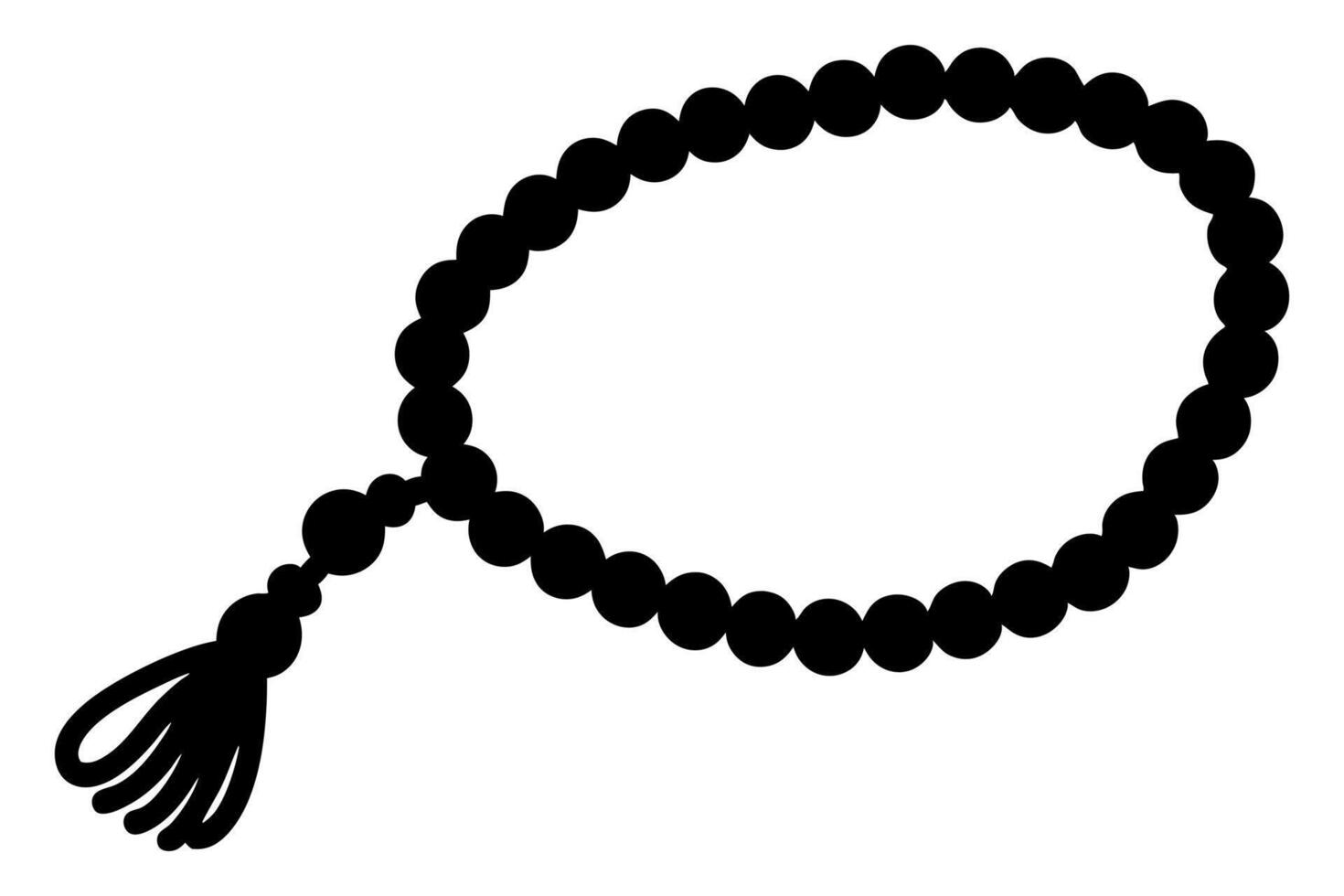 Islamic Prayer Beads Silhouette icon illustration vector