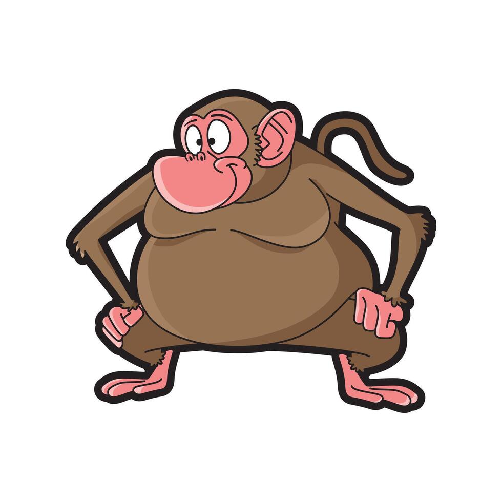 Confident Cartoon Monkey vector