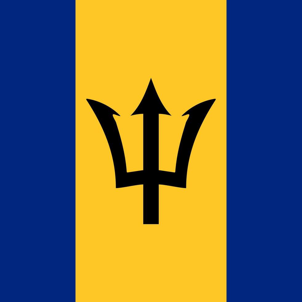 Barbados square flag. illustration. vector