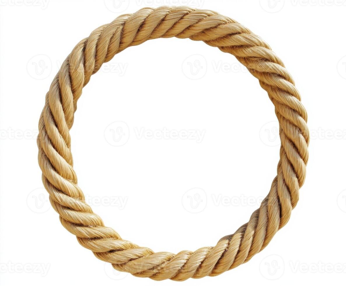 Decorative round rope frame suitable for various artistic and design projects photo