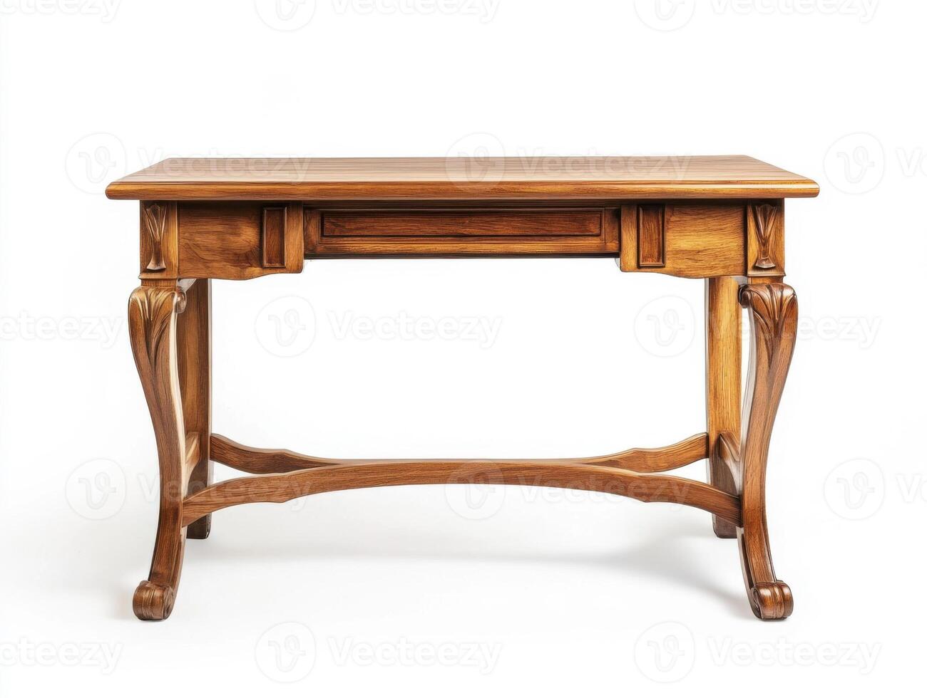 Elegant wooden desk with intricate design and classic style crafted for functional workspace in home office photo
