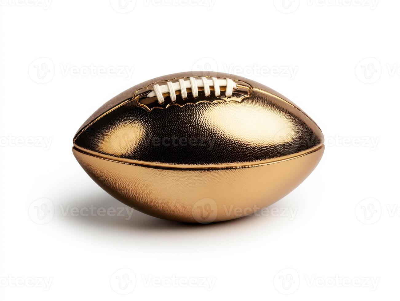 Golden football resting on a surface showcases unique design and craftsmanship photo