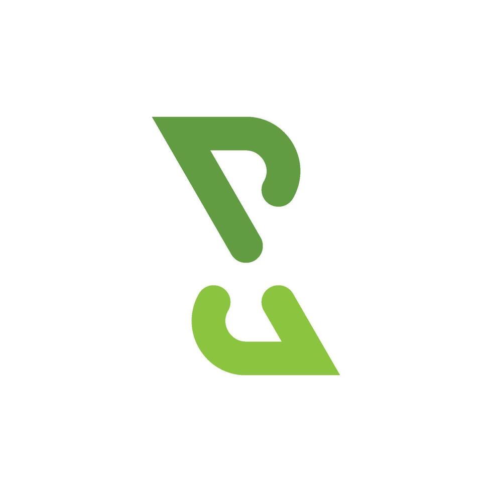 Line and Triangle Logo Template Icon green vector