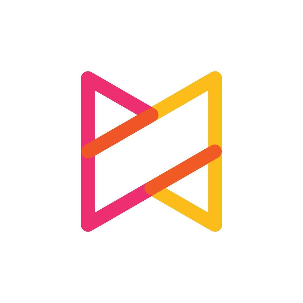 Line and Triangle Logo Template Icon gradient vector