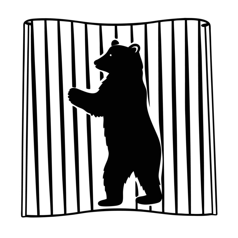 Minimalist bear silhouette image vector