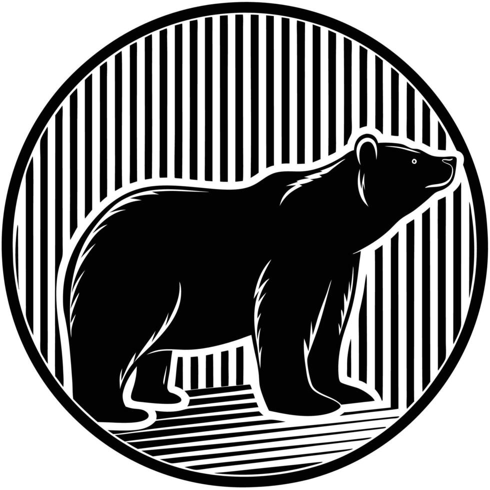 Simple bear silhouette vector