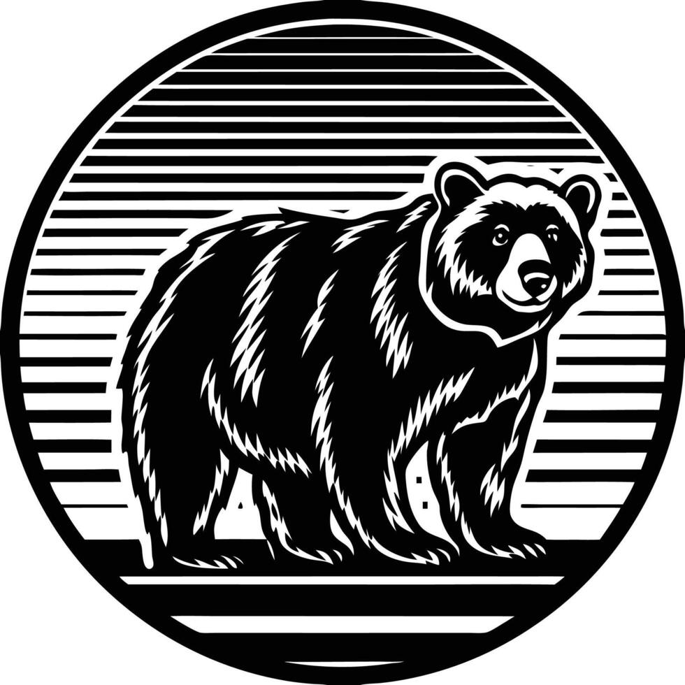 Bear silhouette template vector