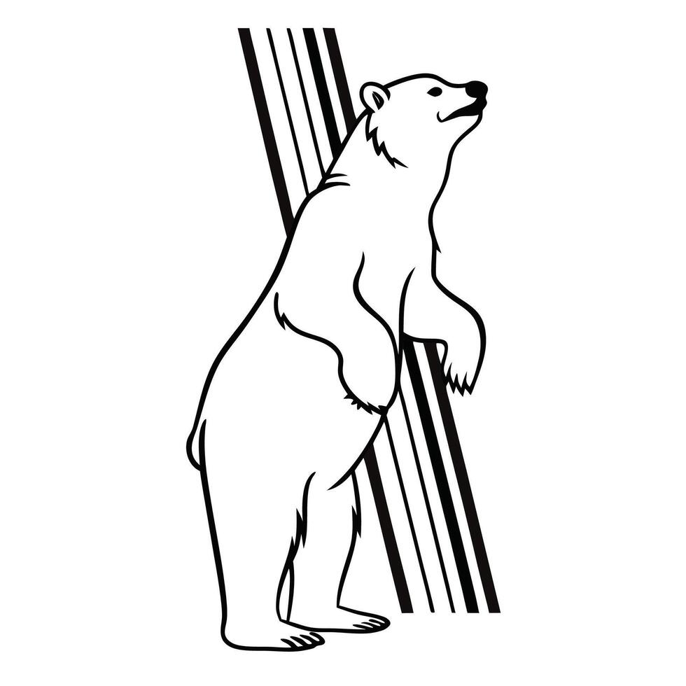 Wildlife bear silhouette outline vector