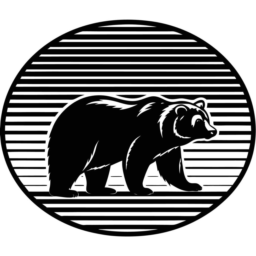 Bear silhouette cutout vector