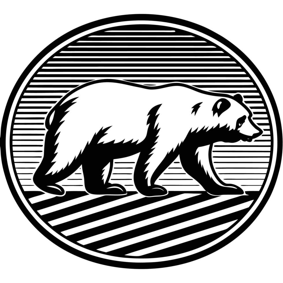 Simple bear silhouette illustration vector