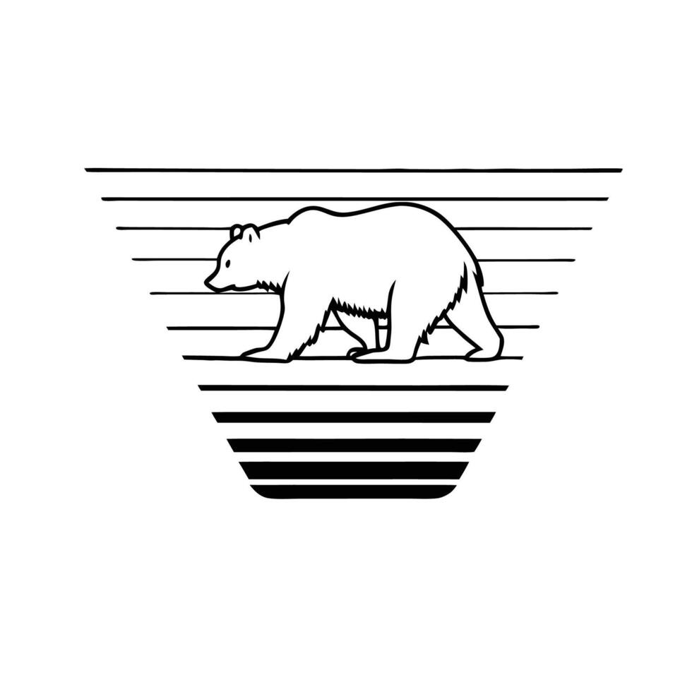 Bear silhouette graphic vector