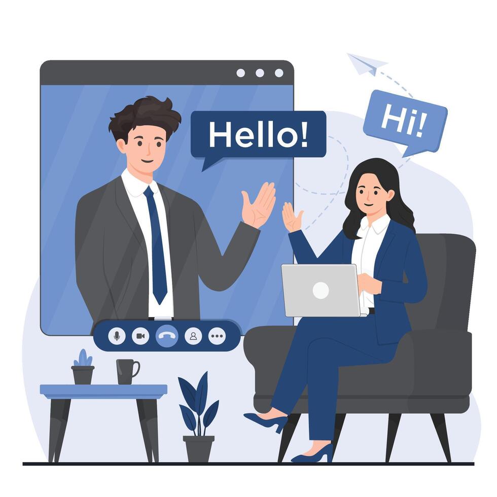 communication concepts focusing on seamless call and virtual interaction vector