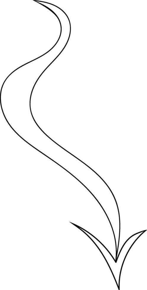 The Abstract Black Arrow features a smooth, curved line design with sharp points vector
