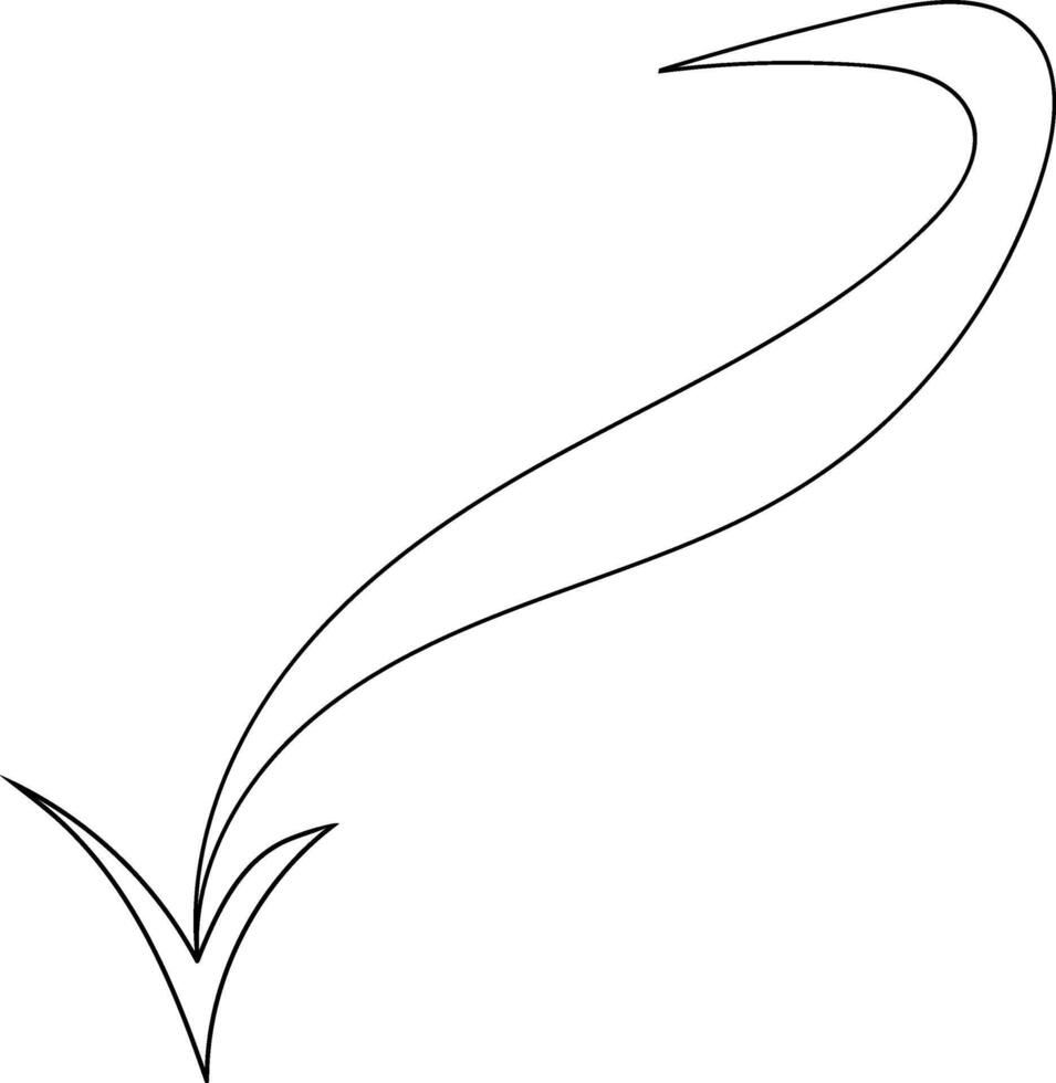 The Abstract Black Arrow features a smooth, curved line design with sharp points and gentle vector