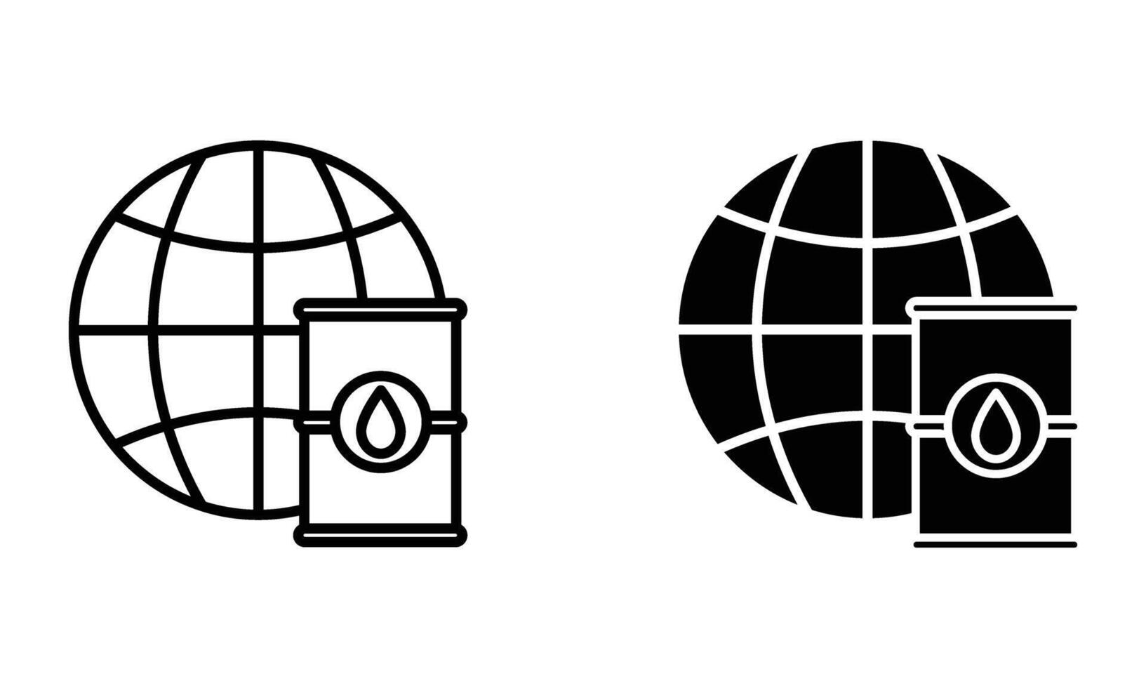 Globe with oil barrel drum vector