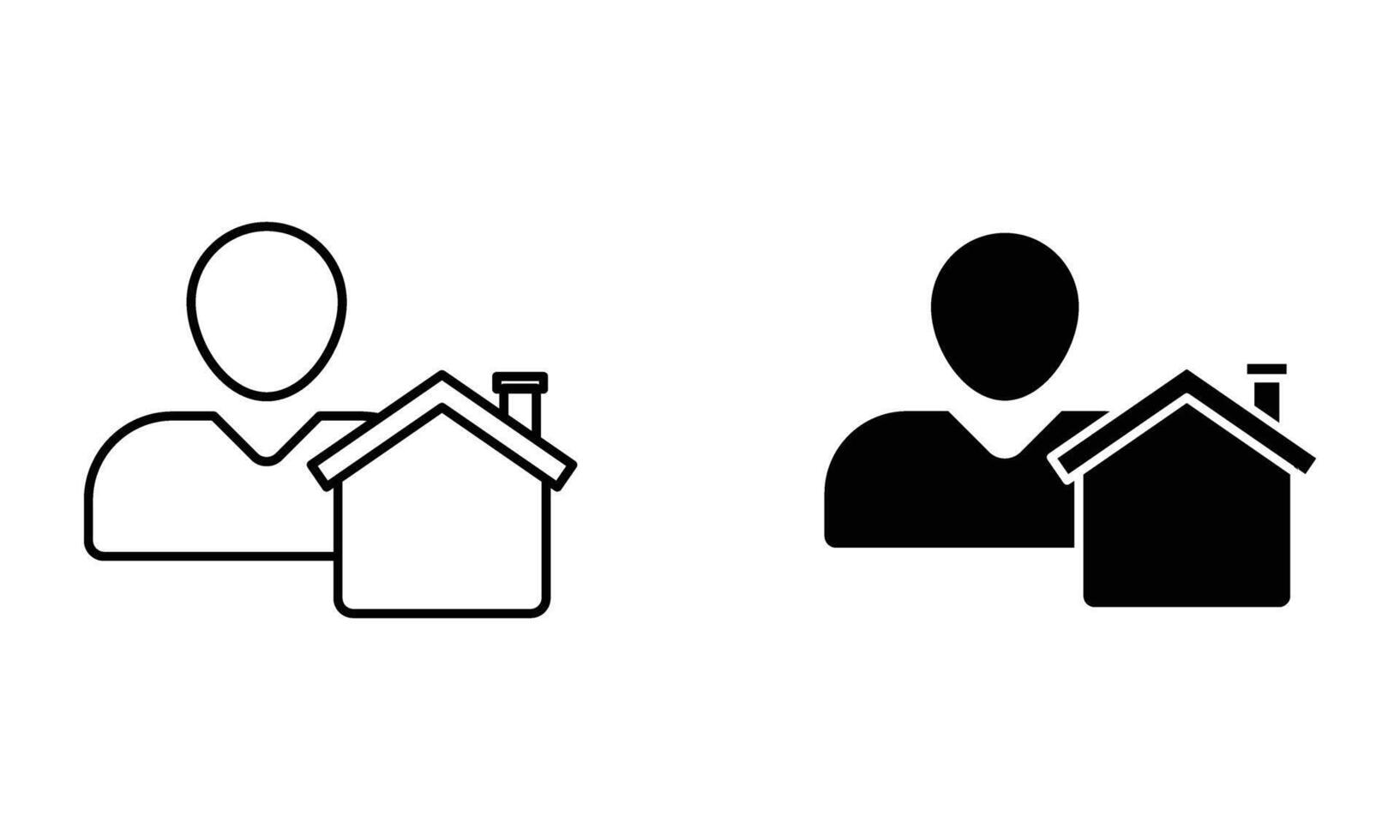 a person with house, property and real estate agent icon vector