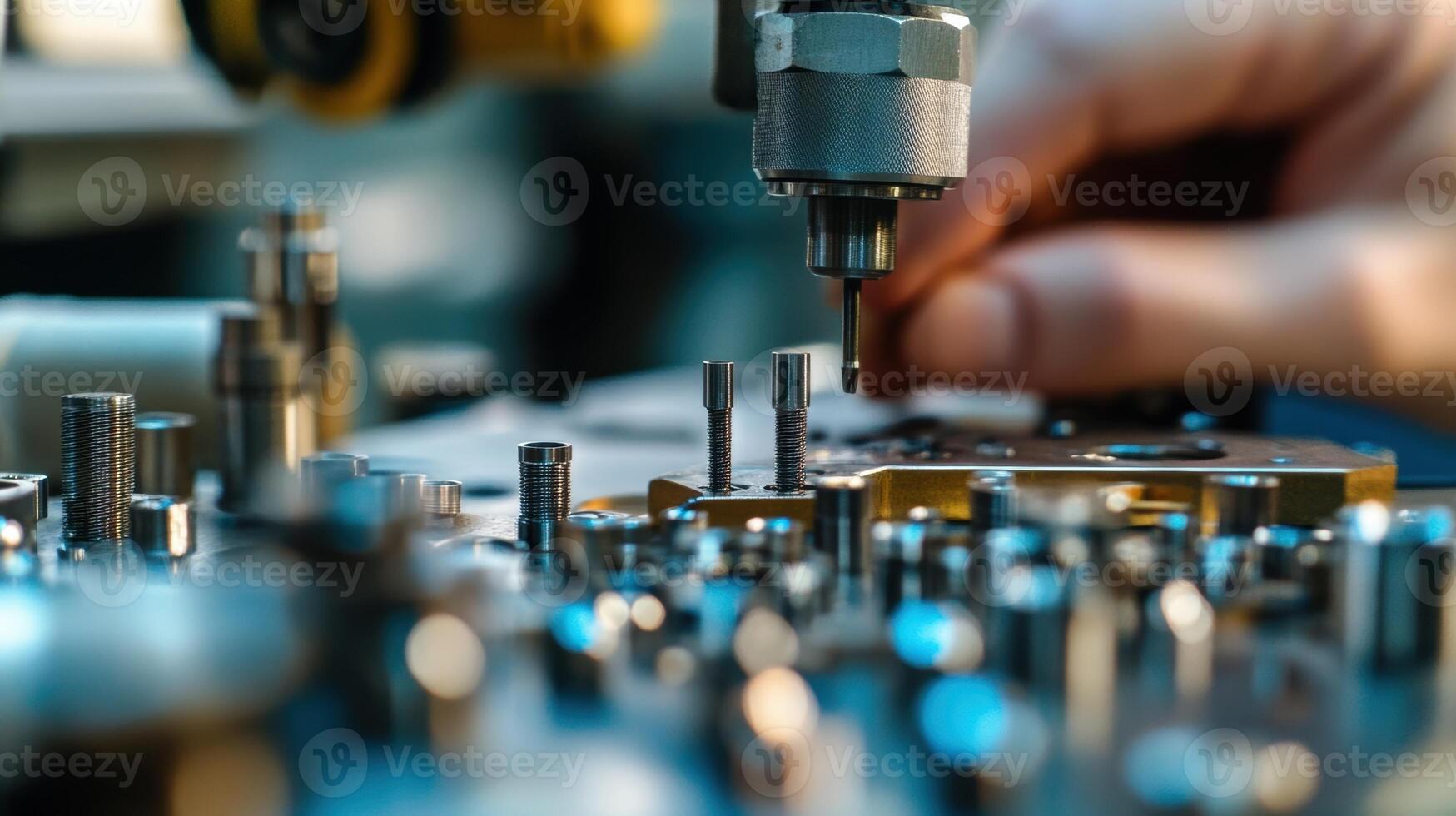 A closeup of tactile measurements being taken with a precision gauge surrounded by various small components illustrating the importance of measurement accuracy in skills developmen photo