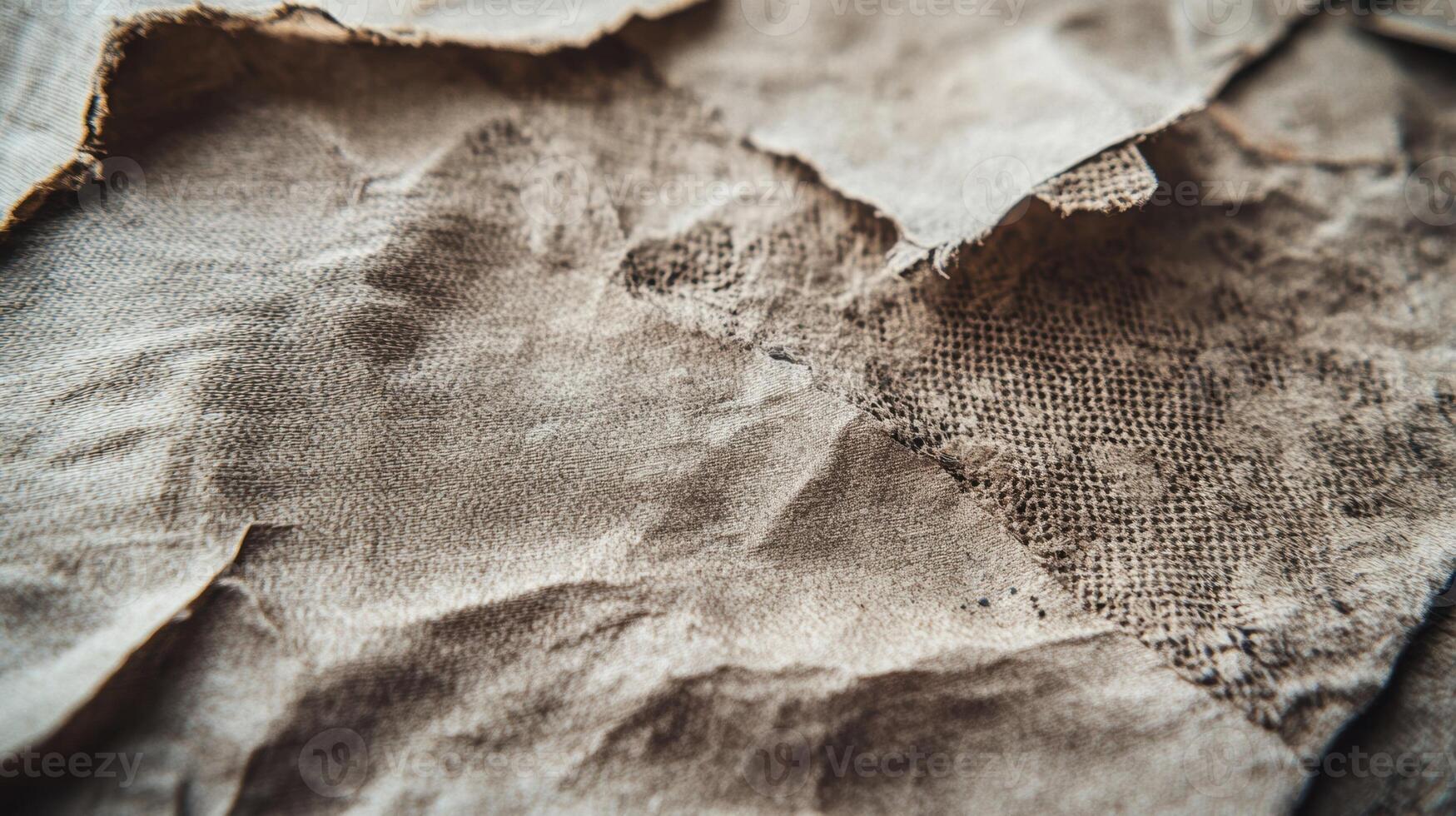 A macro shot of a local packaging material made from recycled paper with textures and fibers visible emphasizing ecofriendly practices in local manufacturing photo