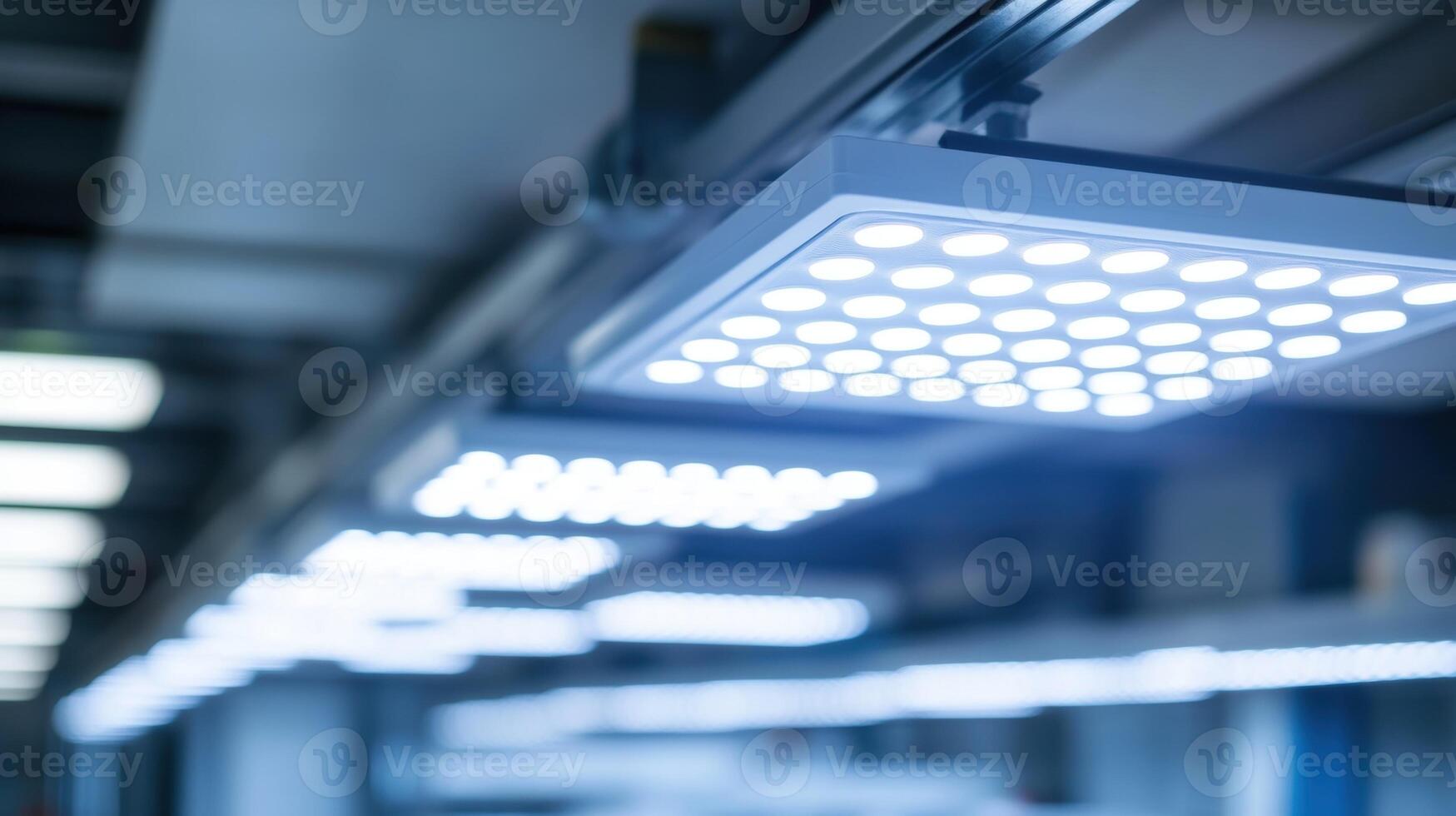 A highresolution image of LED lighting fixtures illuminating a production area highlighting the bright efficient workspace with reduced energy consumption photo