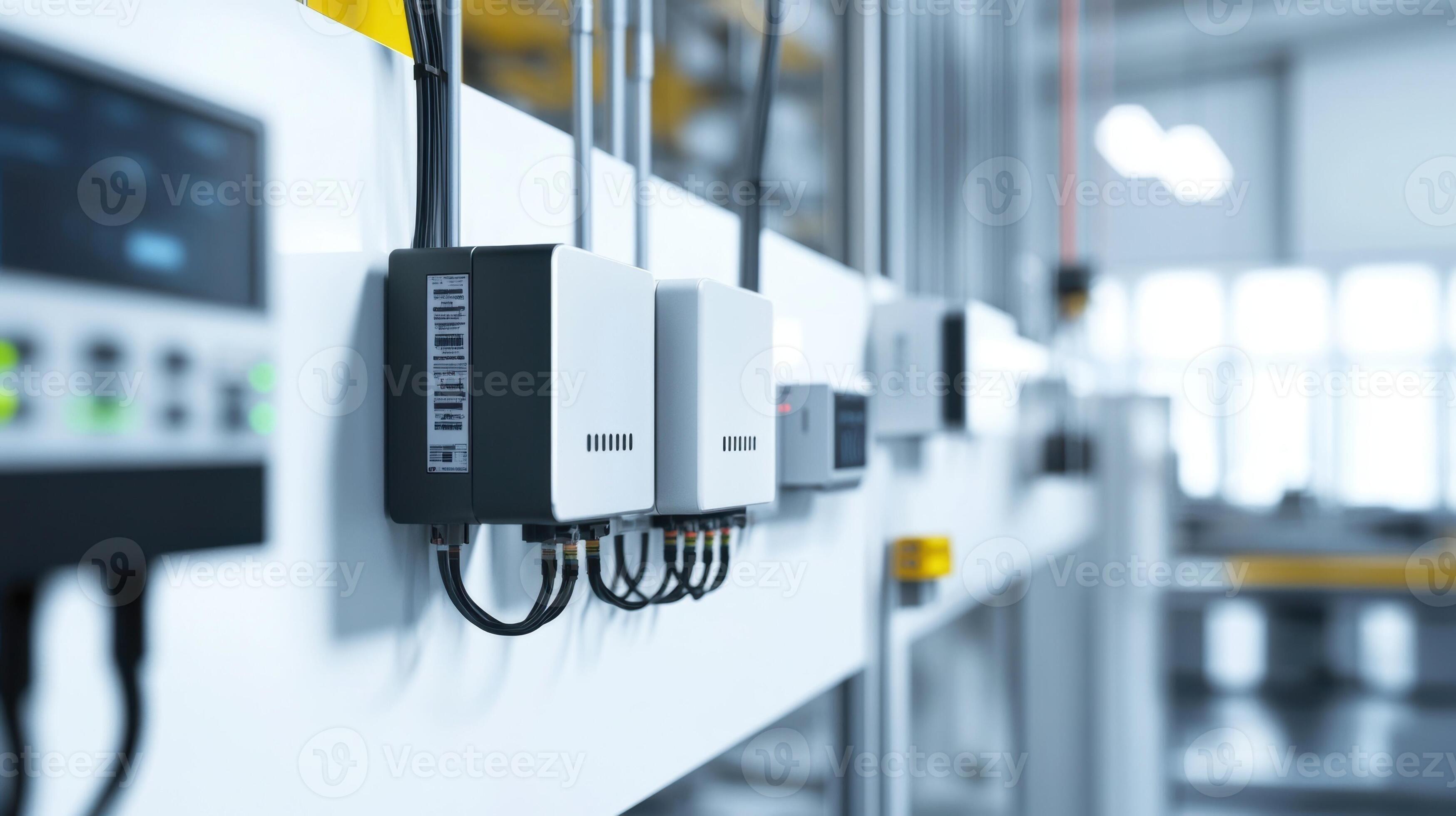 Various sensors and edge computing hardware mounted on a production ...