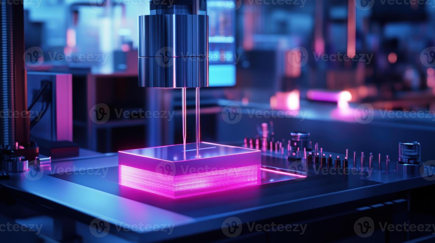 A microfactorys workstation displaying a variety of lightweight materials and smallscale manufacturing tools highlighting the innovation in resource utilization for costeffective photo
