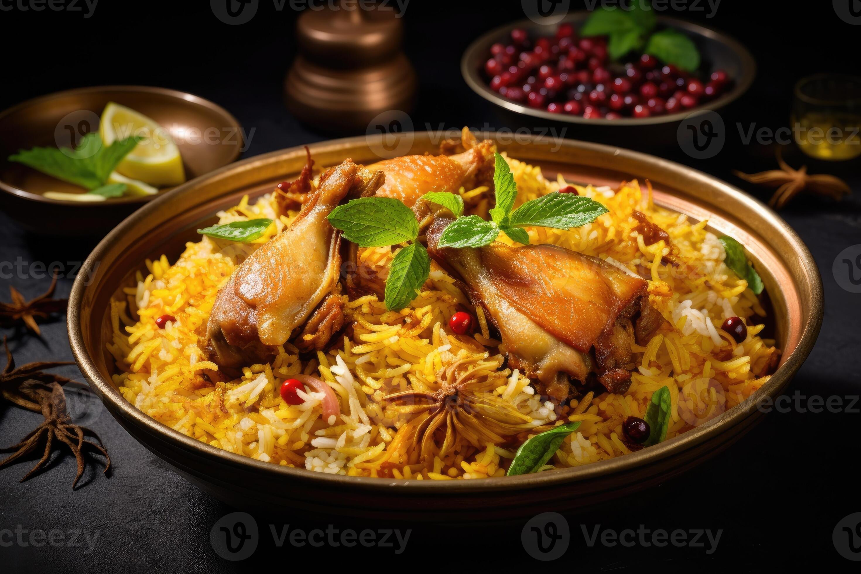 Spicy Indian rice dish with meat curry popular in Kerala India Sri