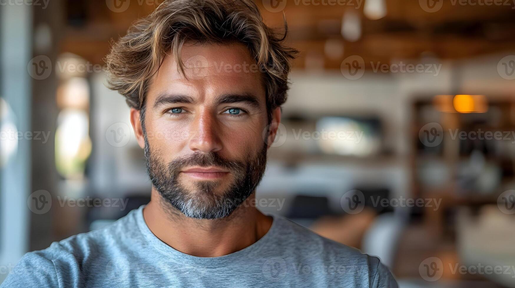 Closeup Portrait of a Man with a Serious Expression photo