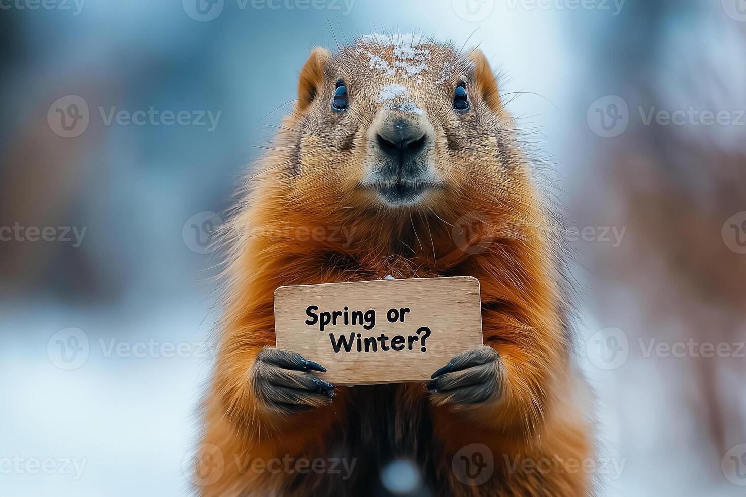 spring is coming, but the groundhog is not photo