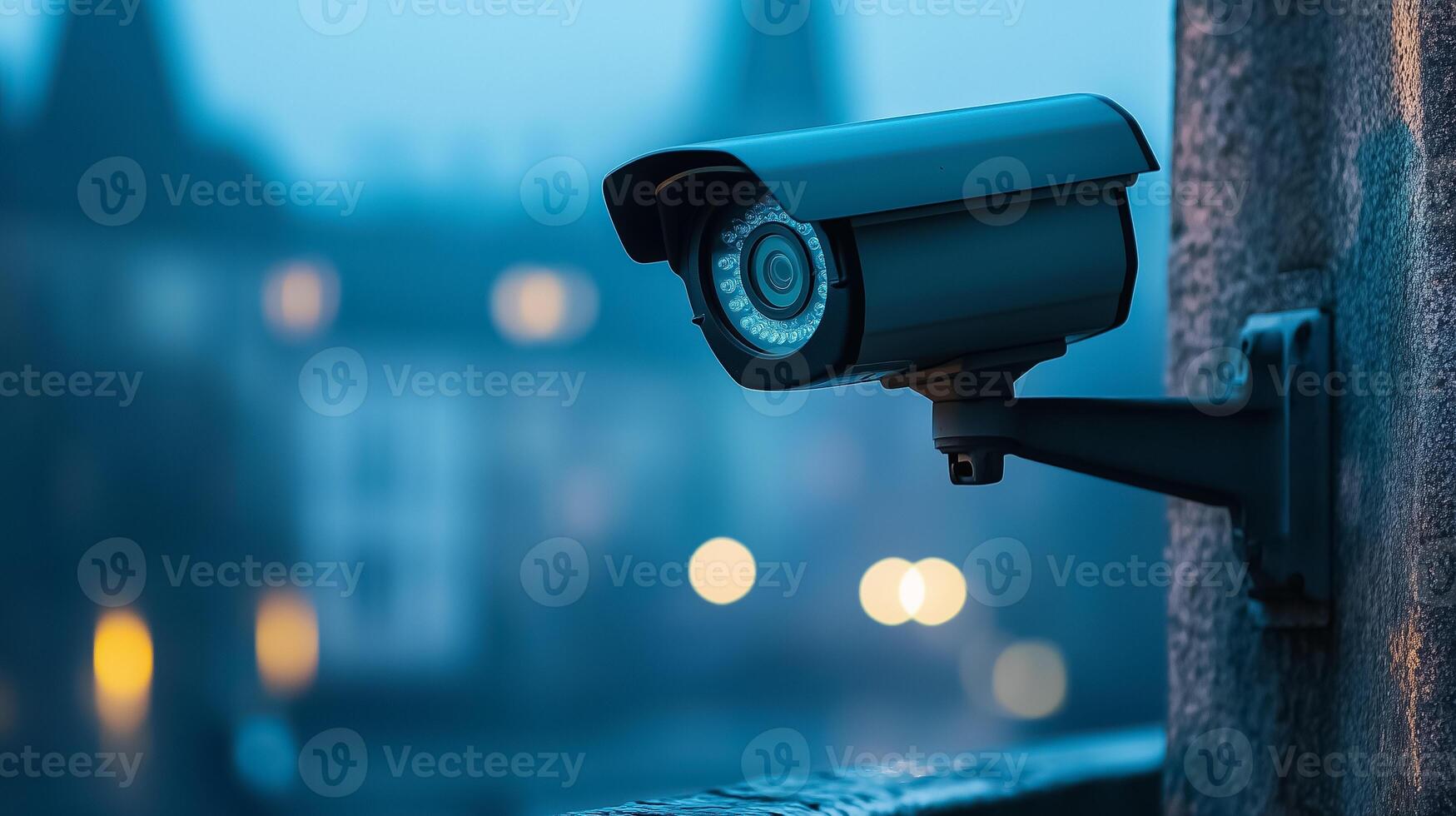 a security camera is shown on a wall photo