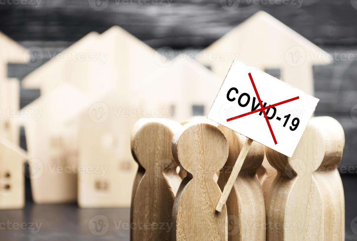 Protesting people calling to stop quarantine prohibitory measures. Conspiracy theories followers. Exposure to dangers of coronavirus COVID-19, call resist restrictions. Distrust official information photo