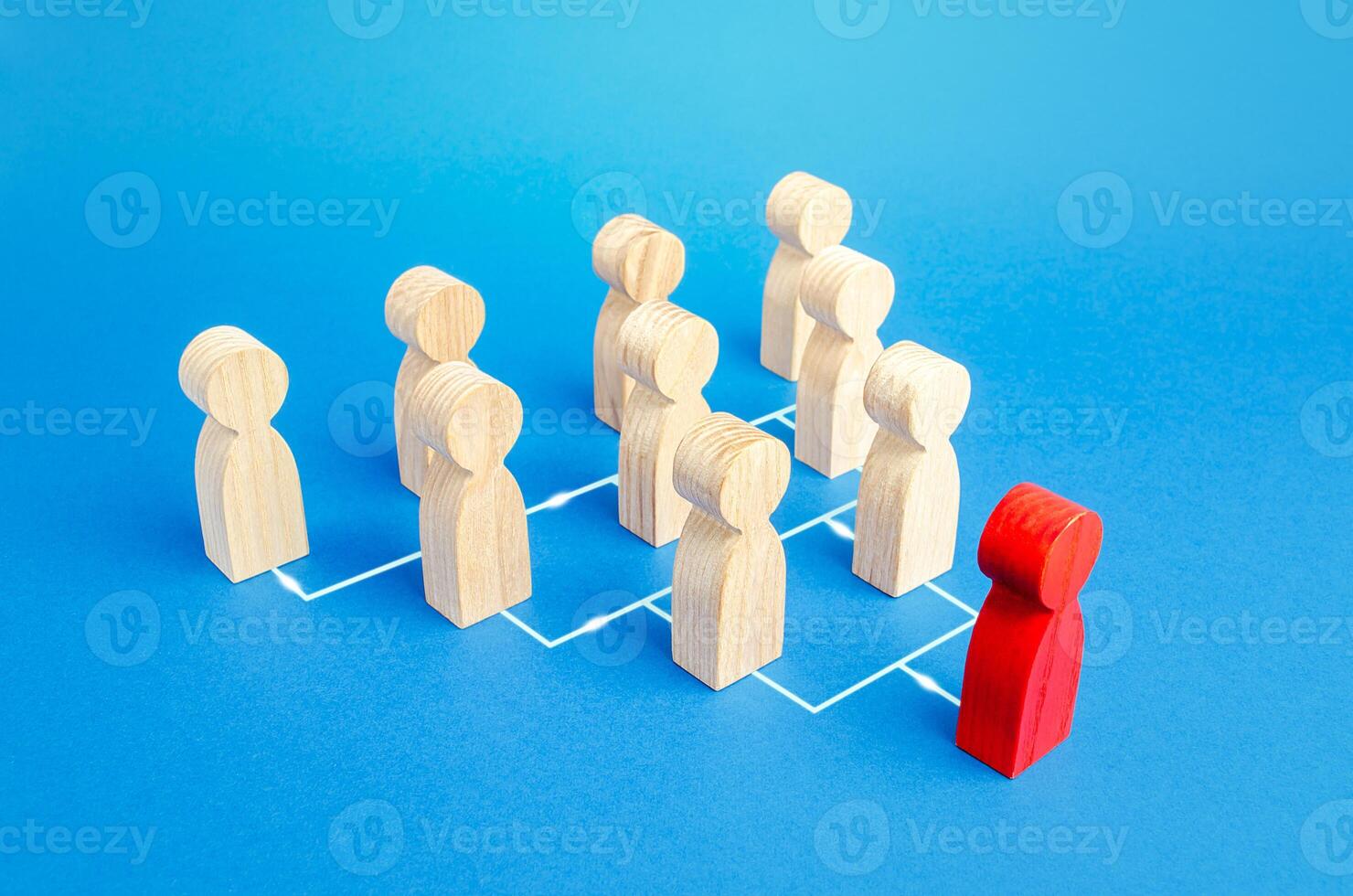 Business hierarchy system of employees. Power and responsibilities distribution. Autonomy in making decision. Optimization and high work efficiency. Effective business company management. photo